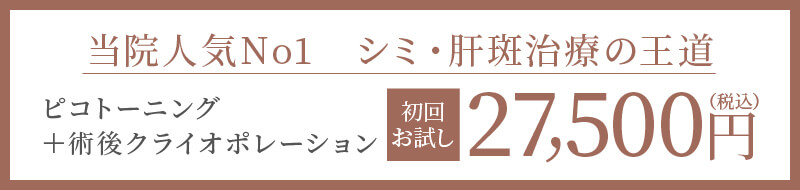 当院人気NO1シミ・肝斑治療の王道